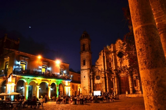 The Cathedral Square at night